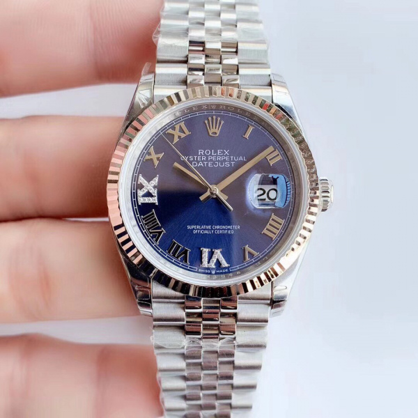 Rolex Datejust 36 White Rolesor Bezel Jubilee Bracelet 126284RBR-0013