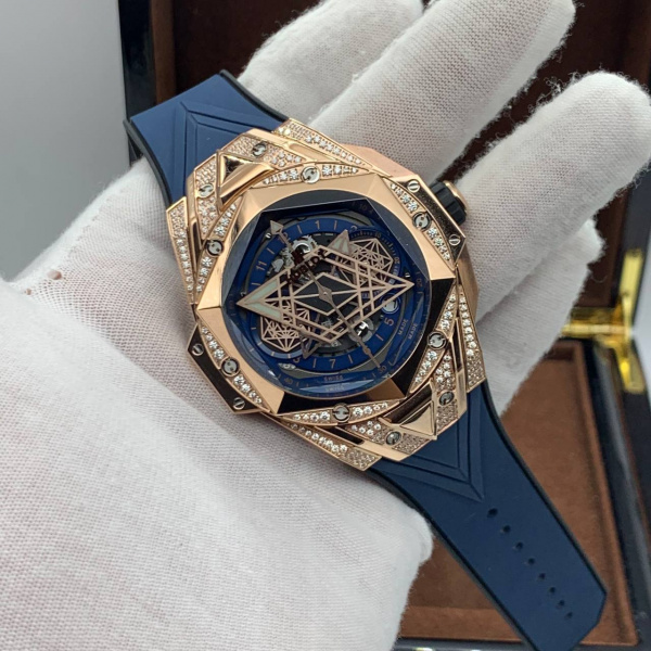 Hublot Big Bang Sang Bleu Unico II King Gold Blue Pave 418.OX.5108.RX.1604.MXM20